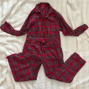 Macy's Red Plaid Flannel Men's Pajama Set